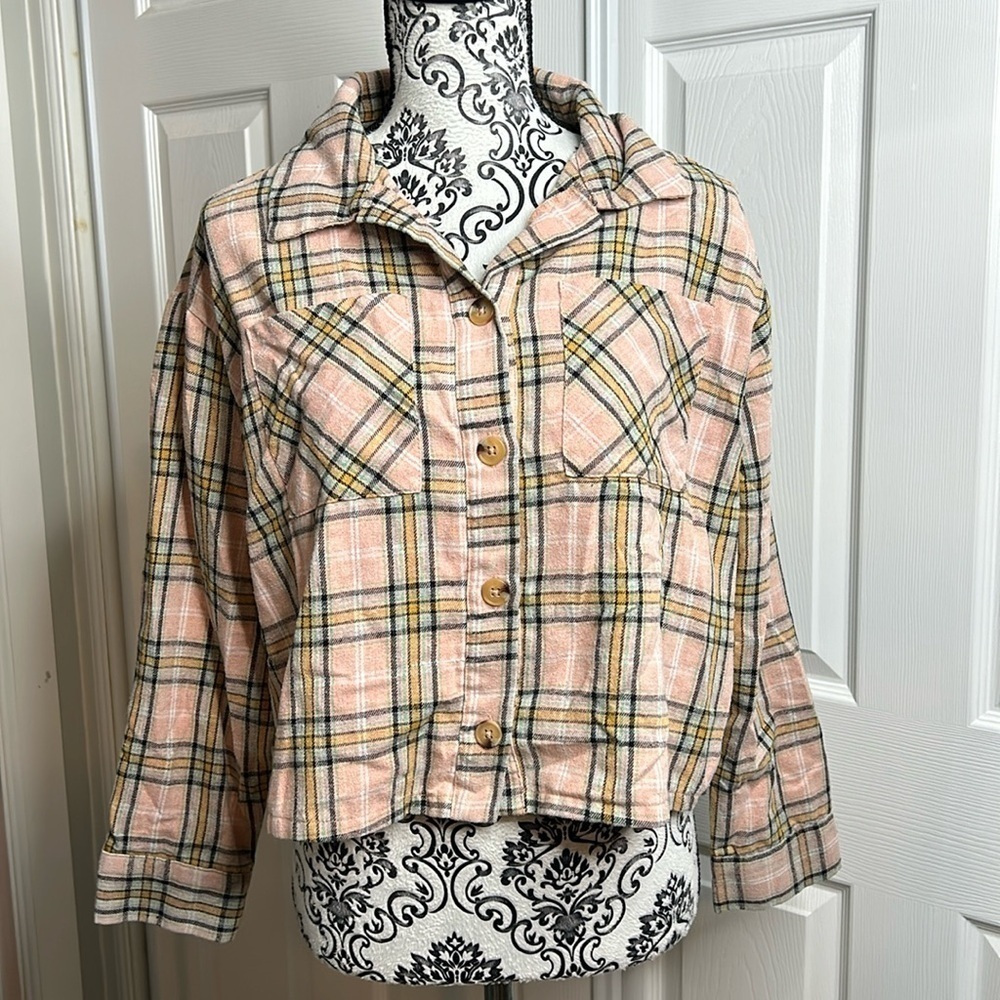 Altar’d State See the Good In All Things Plaid Crop Top S